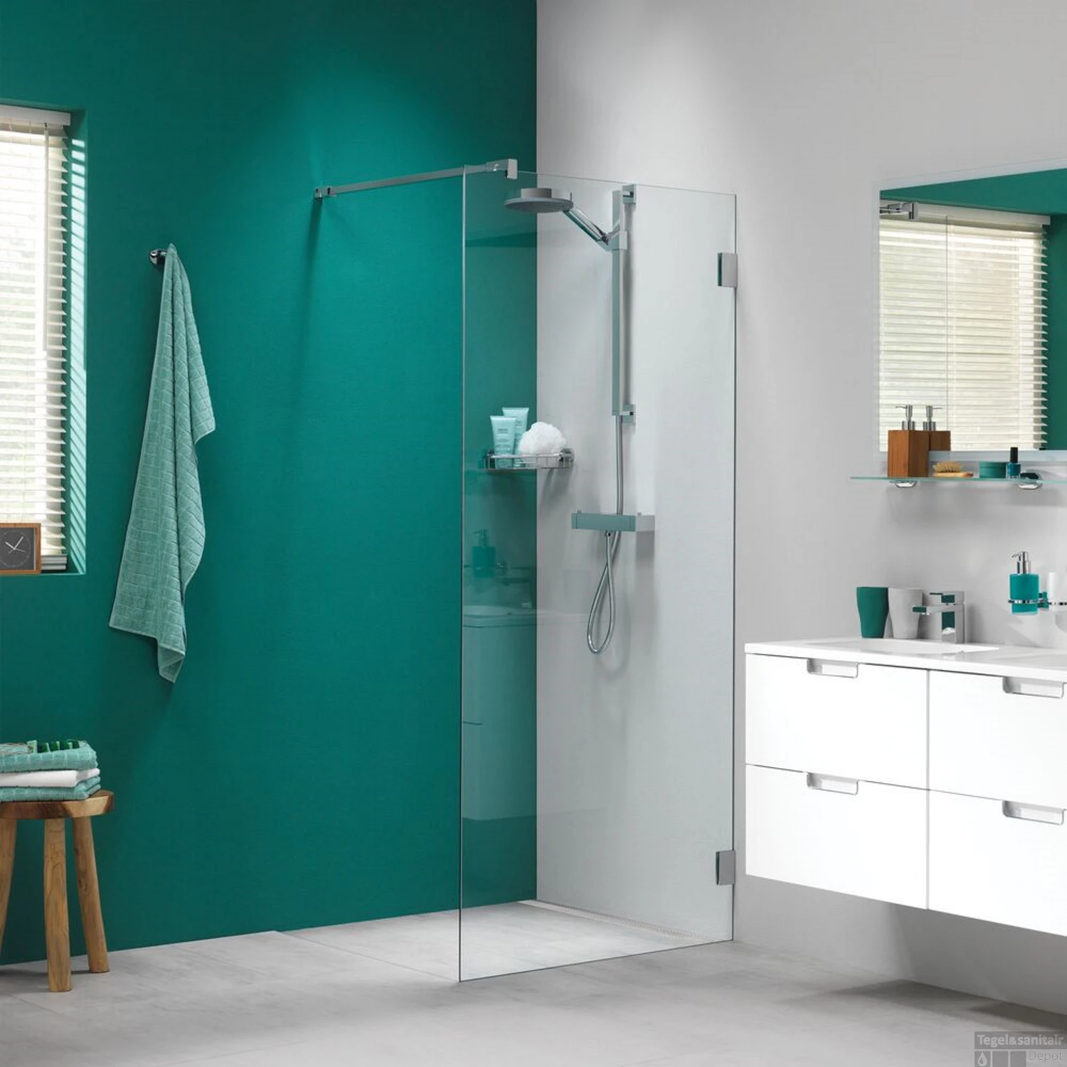 Inloopdouche Sealskin 'I AM' Type A3 120x200 Cm Chroom/Zilver Antikalk