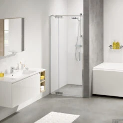 Voorkant -Sealskin cp20100d260100 nisdeur get wet by sealskin custom rechts 100x195 cm zilver hoogglans helder glas 1