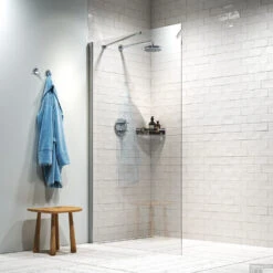 Douchewand Sealskin Hooked Omkeerbaar 120x200 Cm Zilver