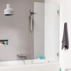 Badwand Sealskin 'I AM' 85x160 Cm RVS 1 Deel Helder Antikalk Glas